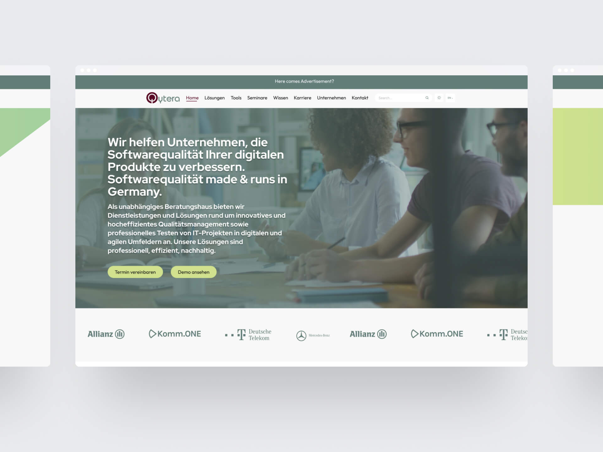 Webdesign und Redesign für Webseite von Qyutera